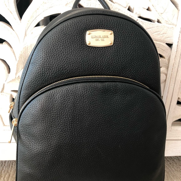 Michael Kora Black Leather Backpack - Picture 2 of 5